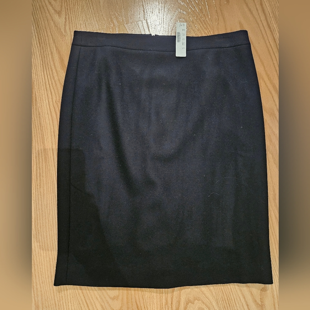 NWT JCREW No 2 wool pencil skirt size 10 black